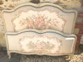 OLD FRENCH TAPESTRY CAPITONE BED